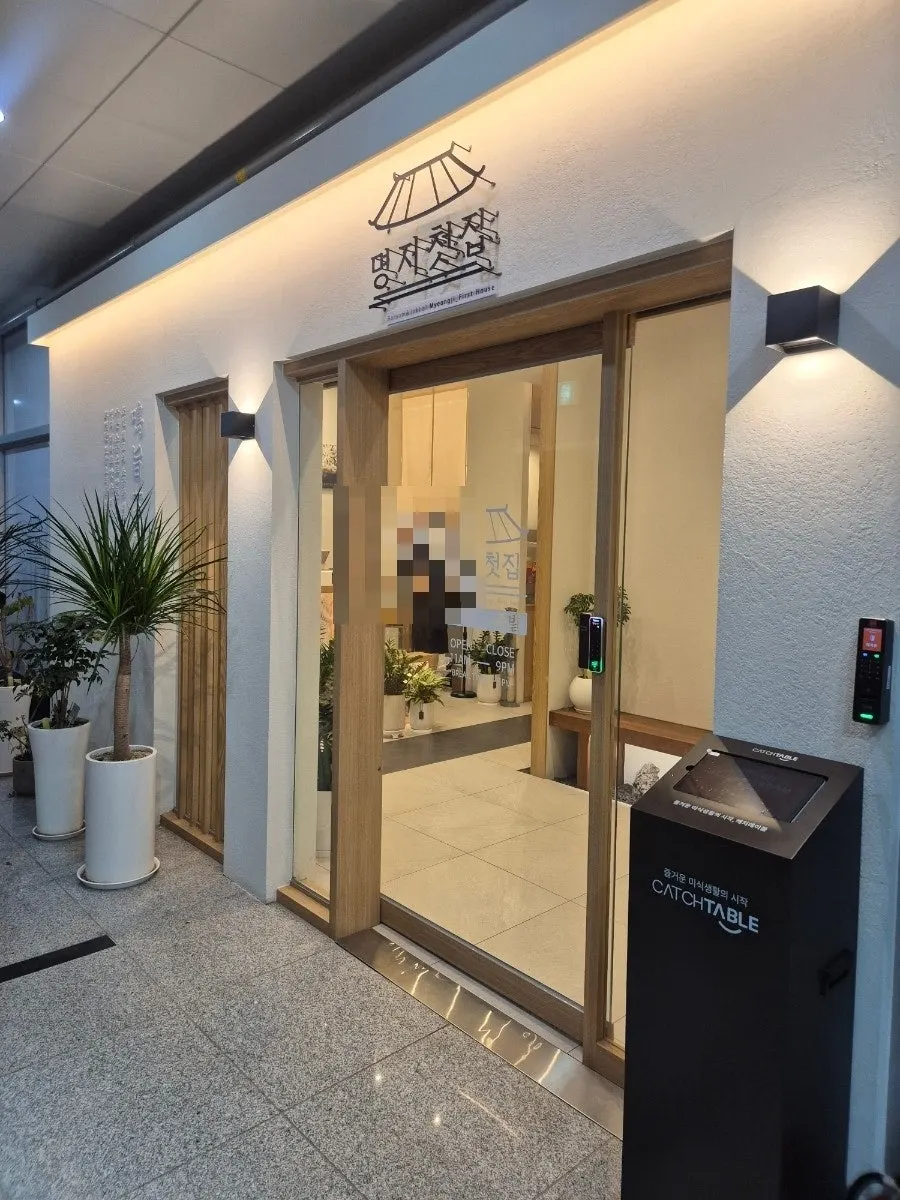 Entrance with round decorative light fixture