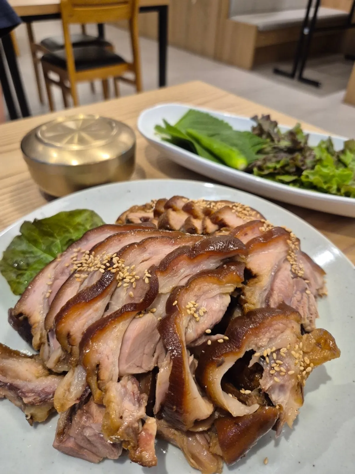 A plate of small jokbal braised in special sauce