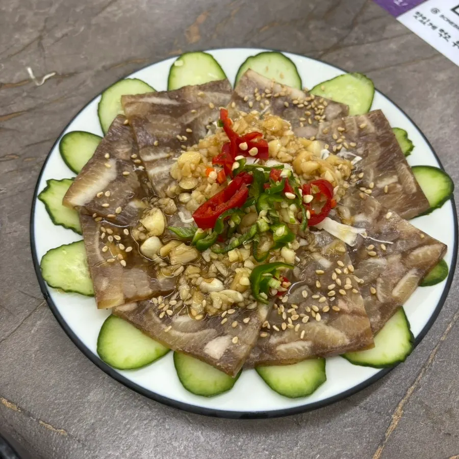 Picked-off bone meat dipped in sweet sauce