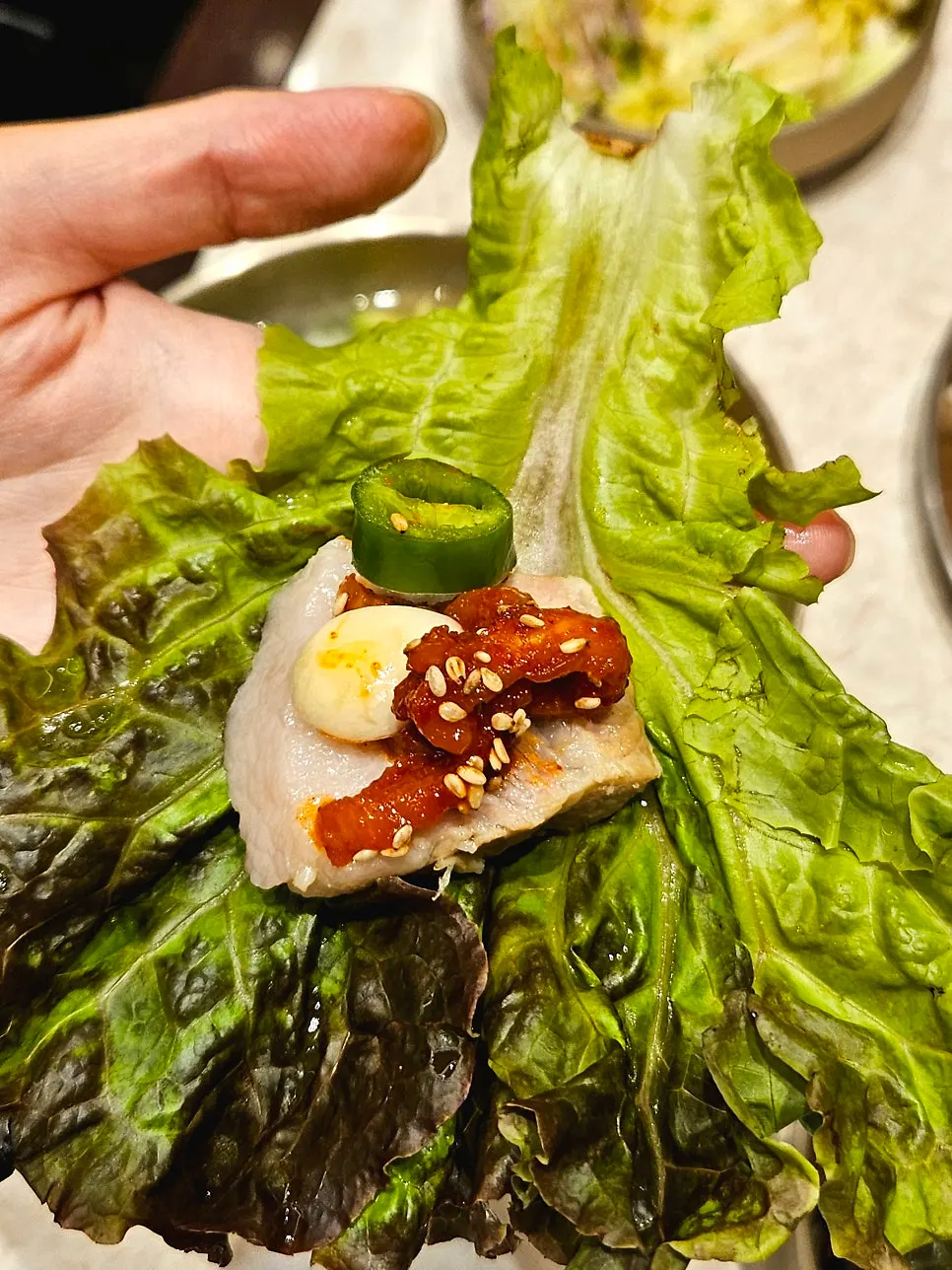 Bossam lettuce wrap combination