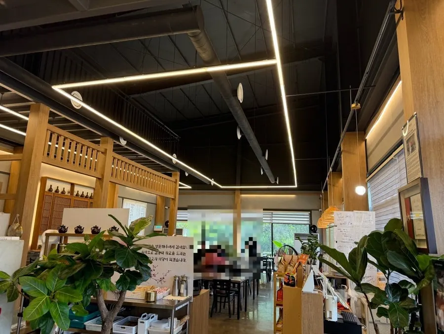 Modern-styled seating inside the restaurant