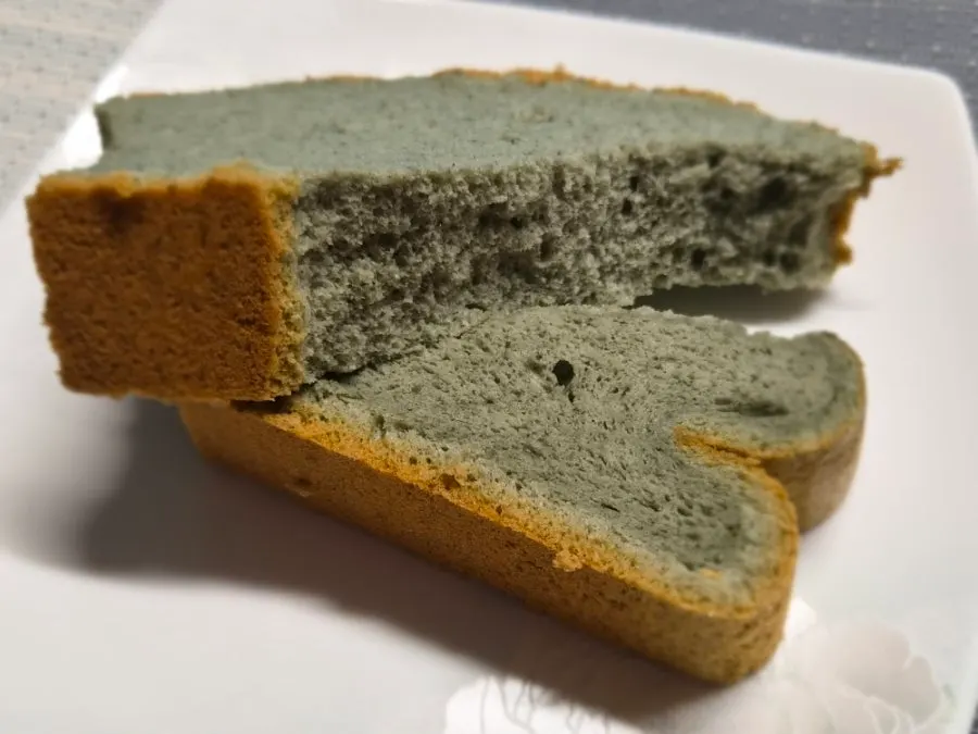 Plate of castella served with melon