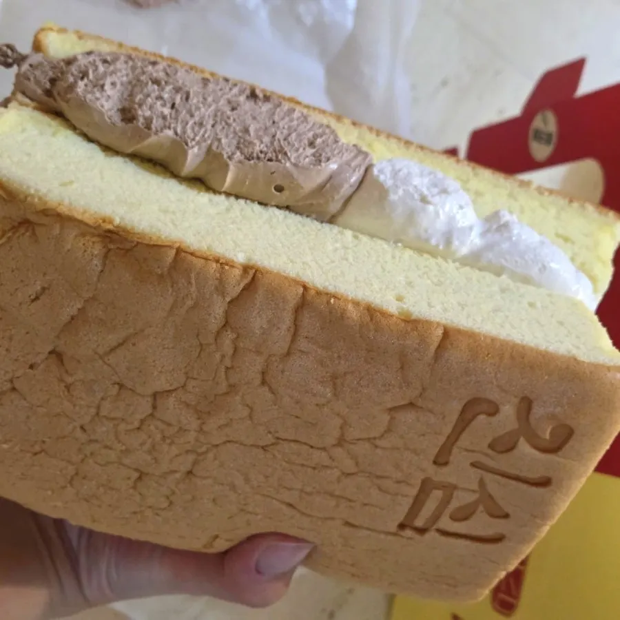 초코 카스테라 단면