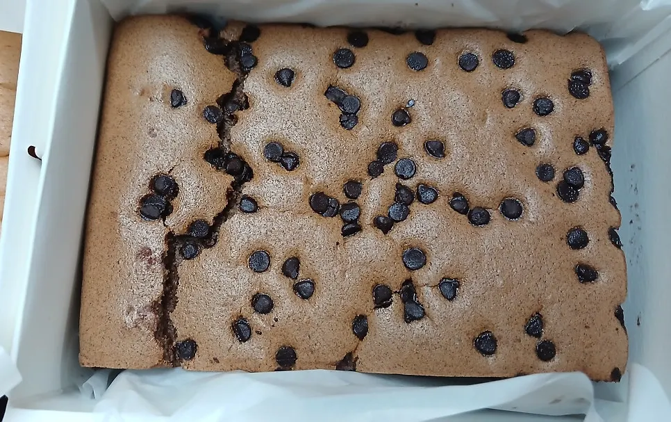 Chocolate Castella with its dark color