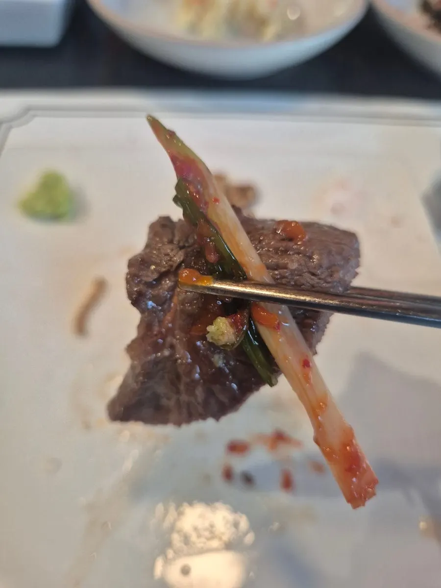 부드러운 식감의 살치살 한우