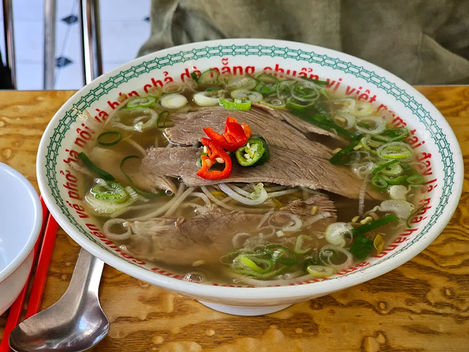 Order of beef brisket pho and fire-grilled pho
