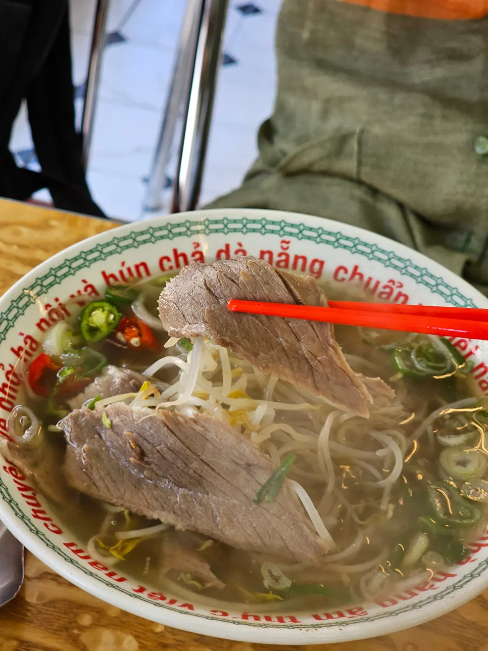 Pho with bean sprouts and beef