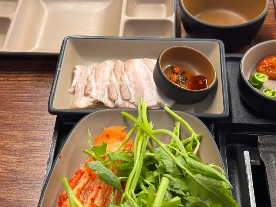 Korean pork and whole beef rib meat menu