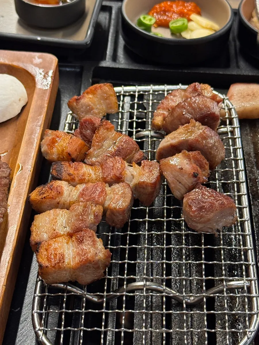 Aged Korean pork charcoal-grill meal