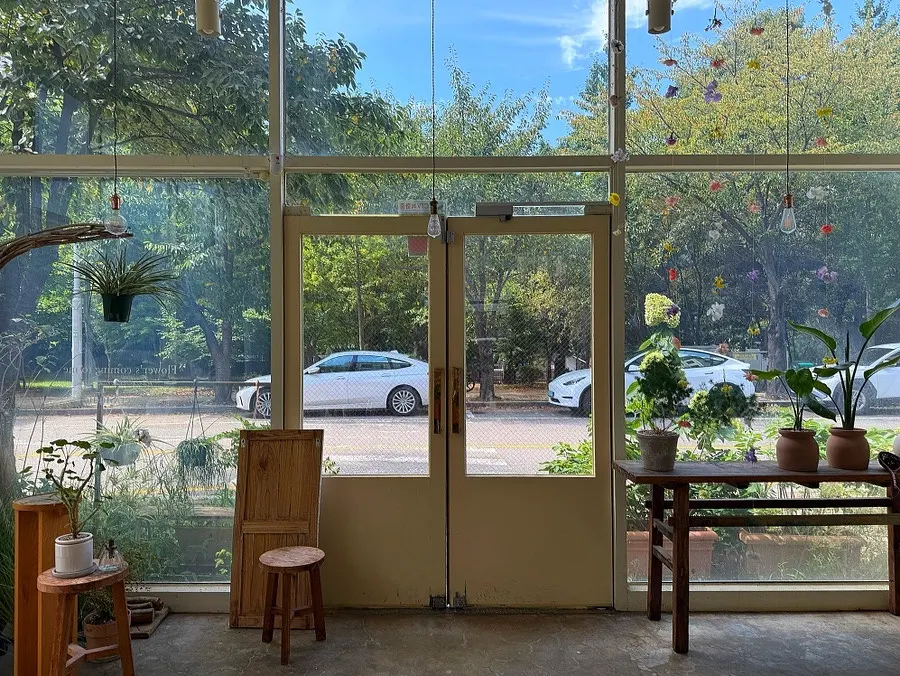 Kkochi Naege shop with tall floor-to-ceiling windows