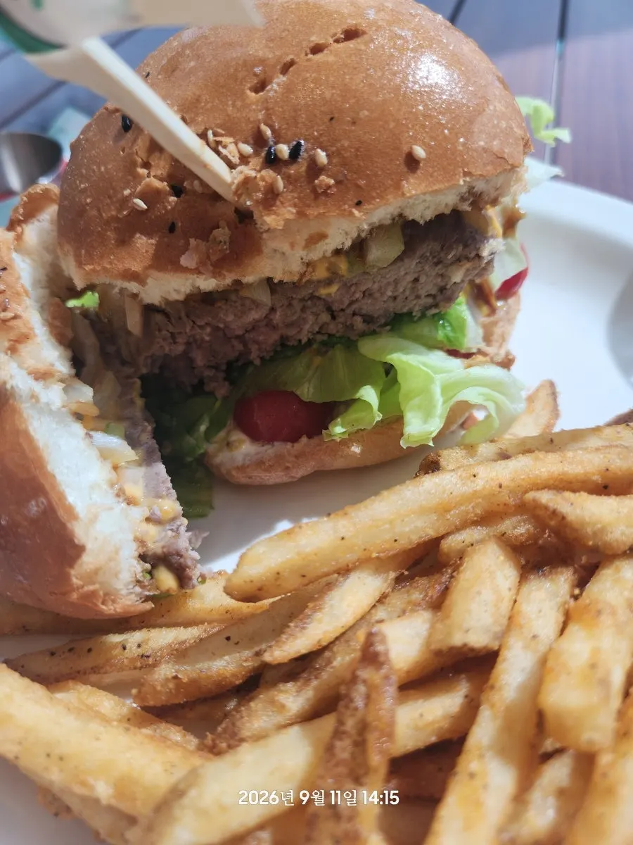 Close-up of Nillai's Original Burger