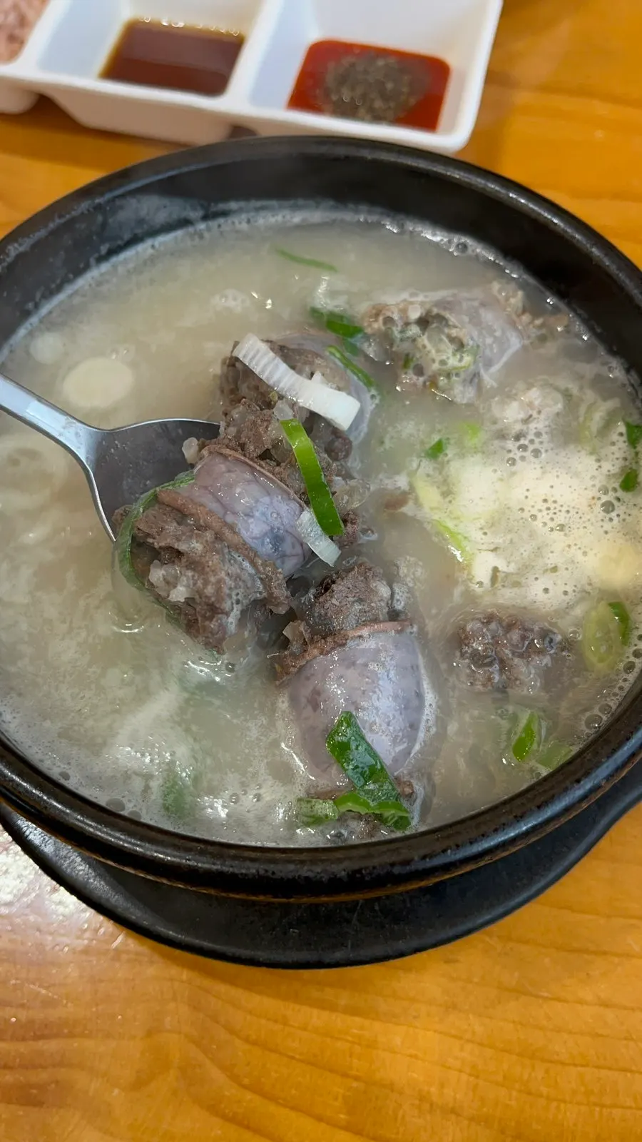 A bowl of clear lean-meat sundae-guk