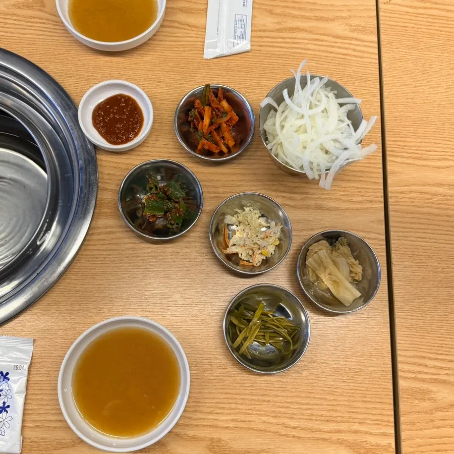 Various side dishes at the self-serve bar