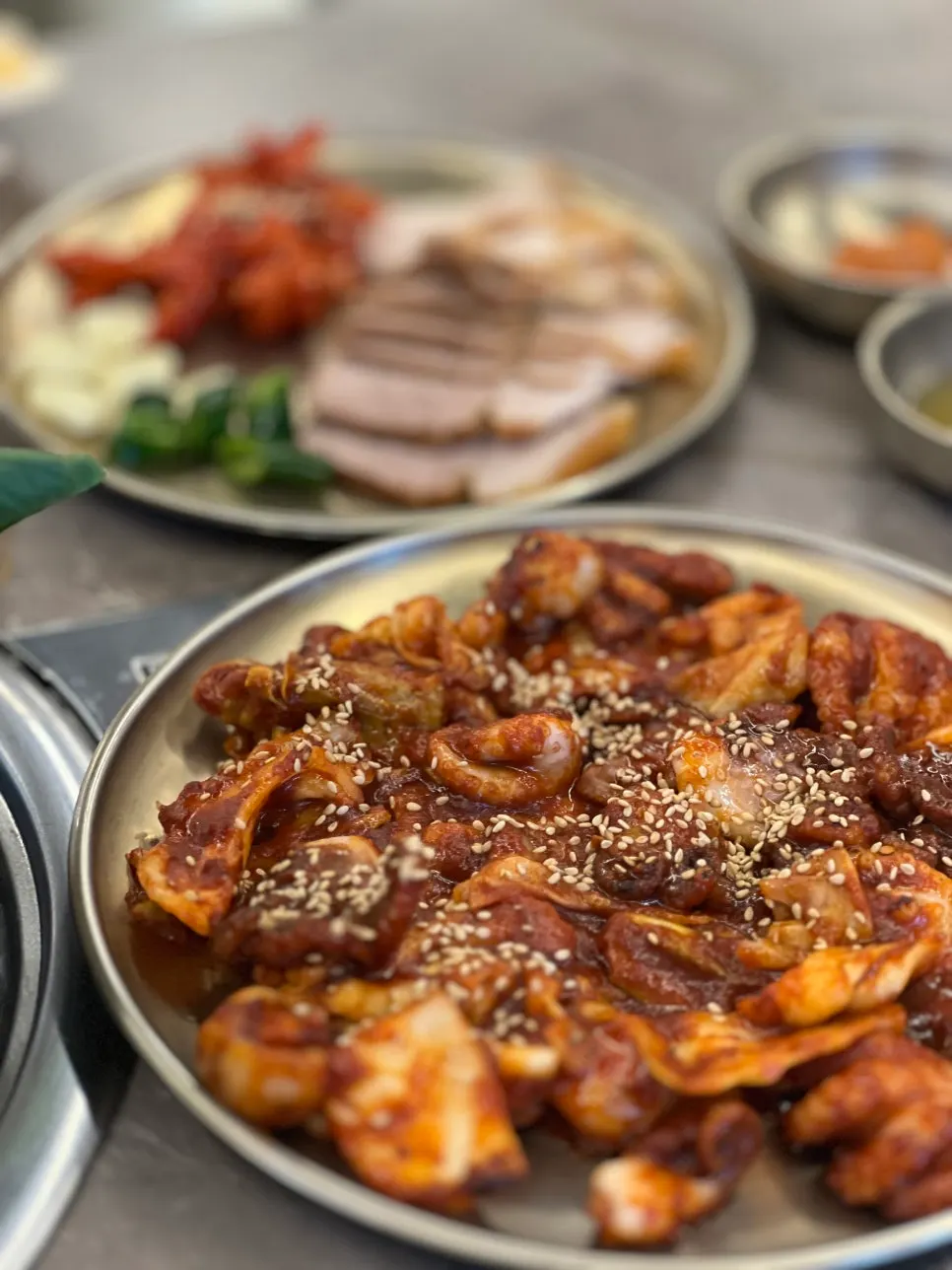 Plate of freshly boiled Korean pork
