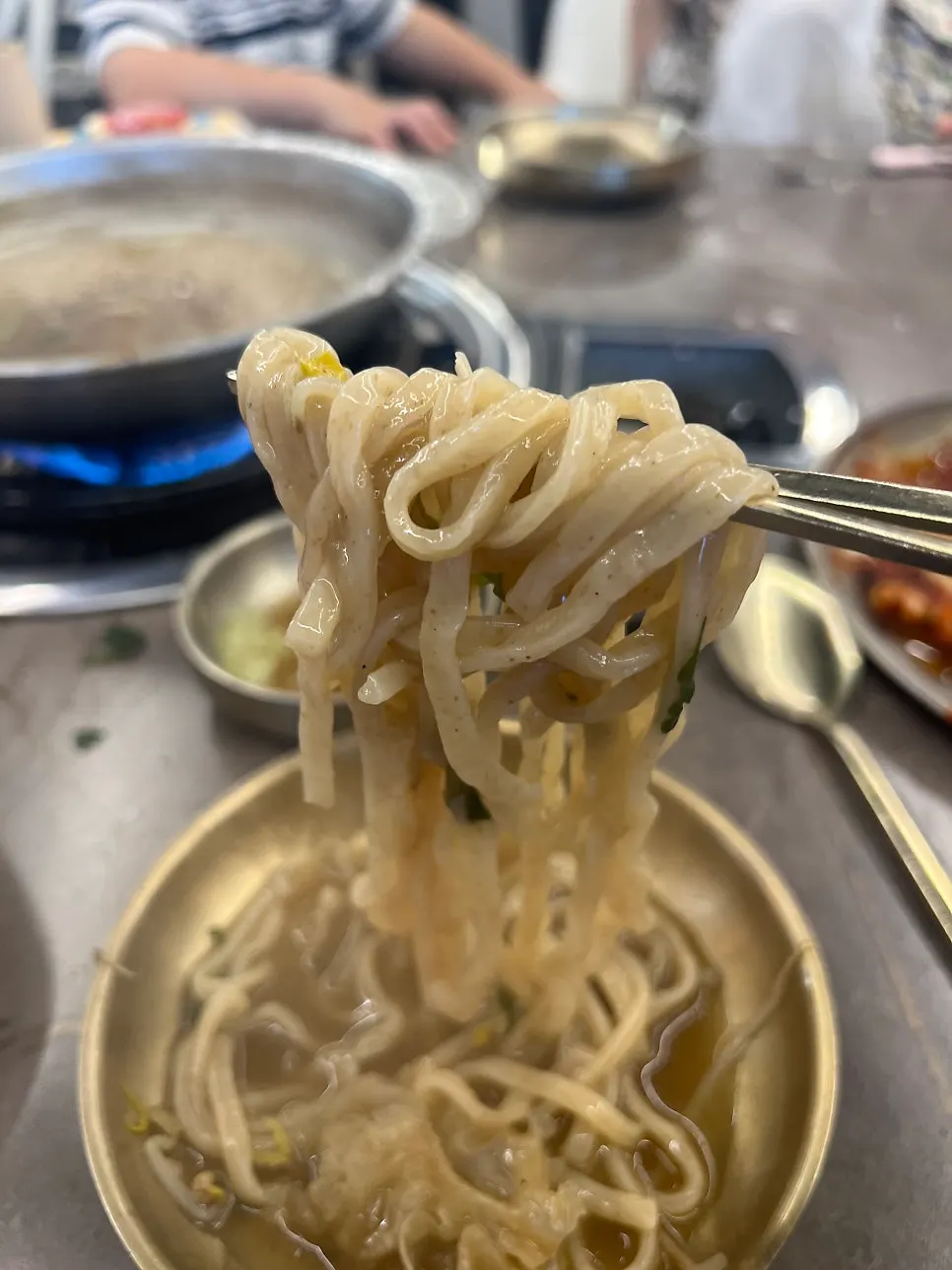 Pot of boiled house-made rye kalguksu