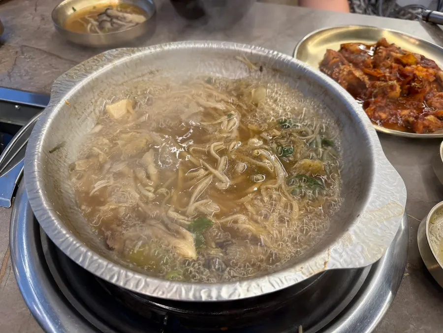 A plate of smoky jjukkumi stir-fry