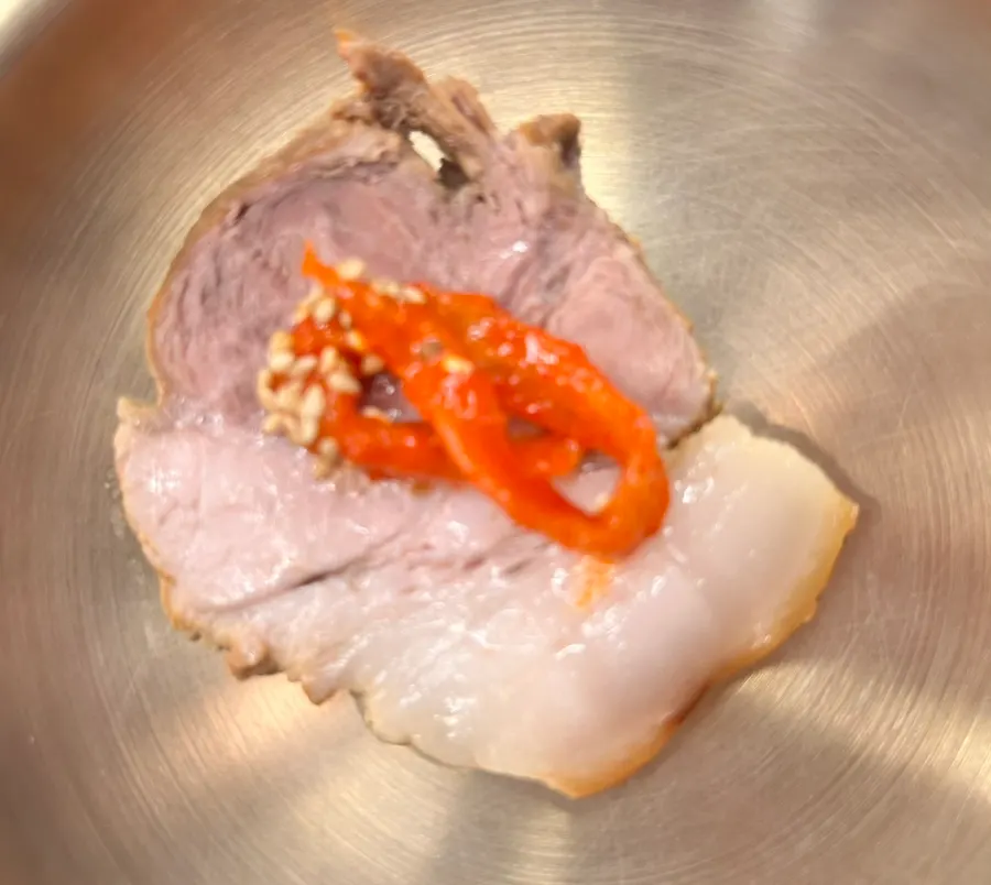 Springy warm Korean pork boiled pork