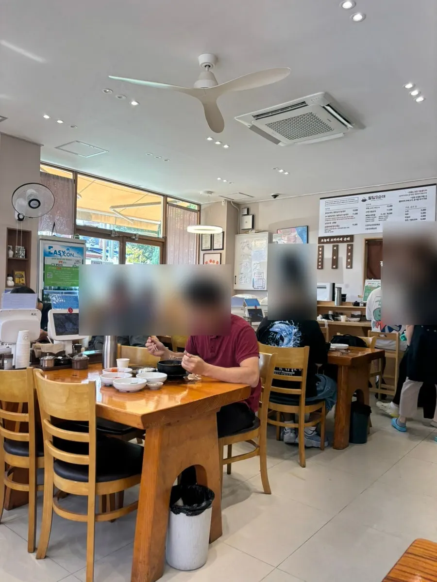 Waiting area and seating inside the restaurant