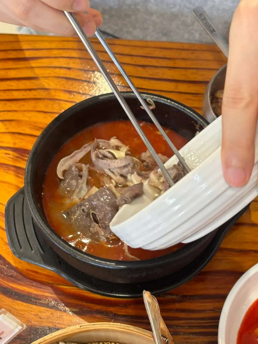 Sundae-guk with extra organ meat added in