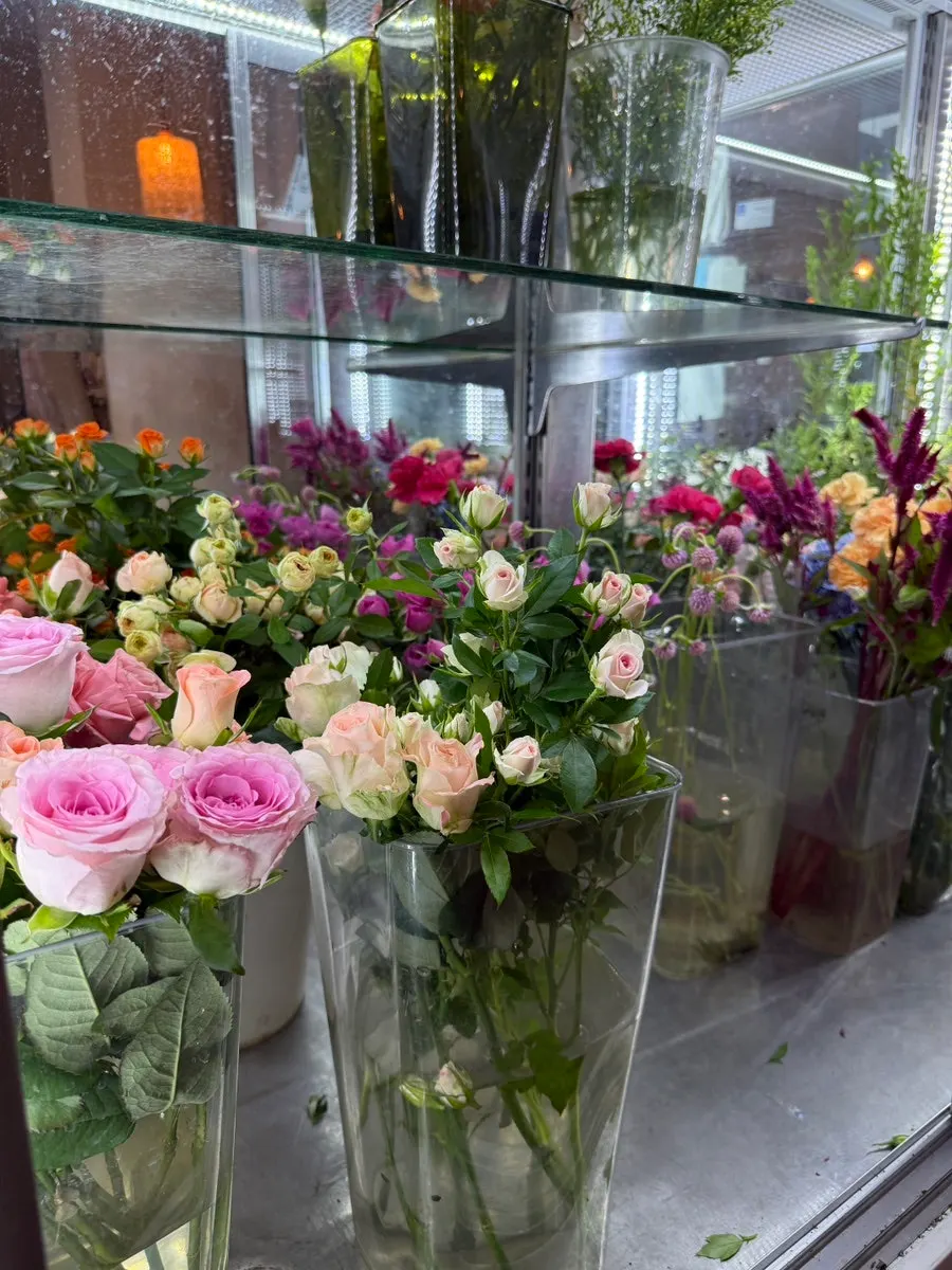 Fresh flowers waiting to be wrapped