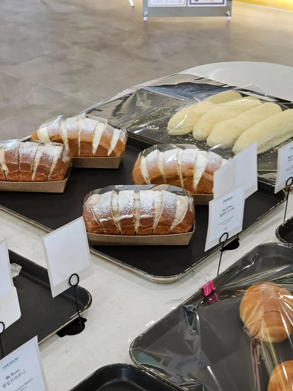 Croissants and cakes at the bakery
