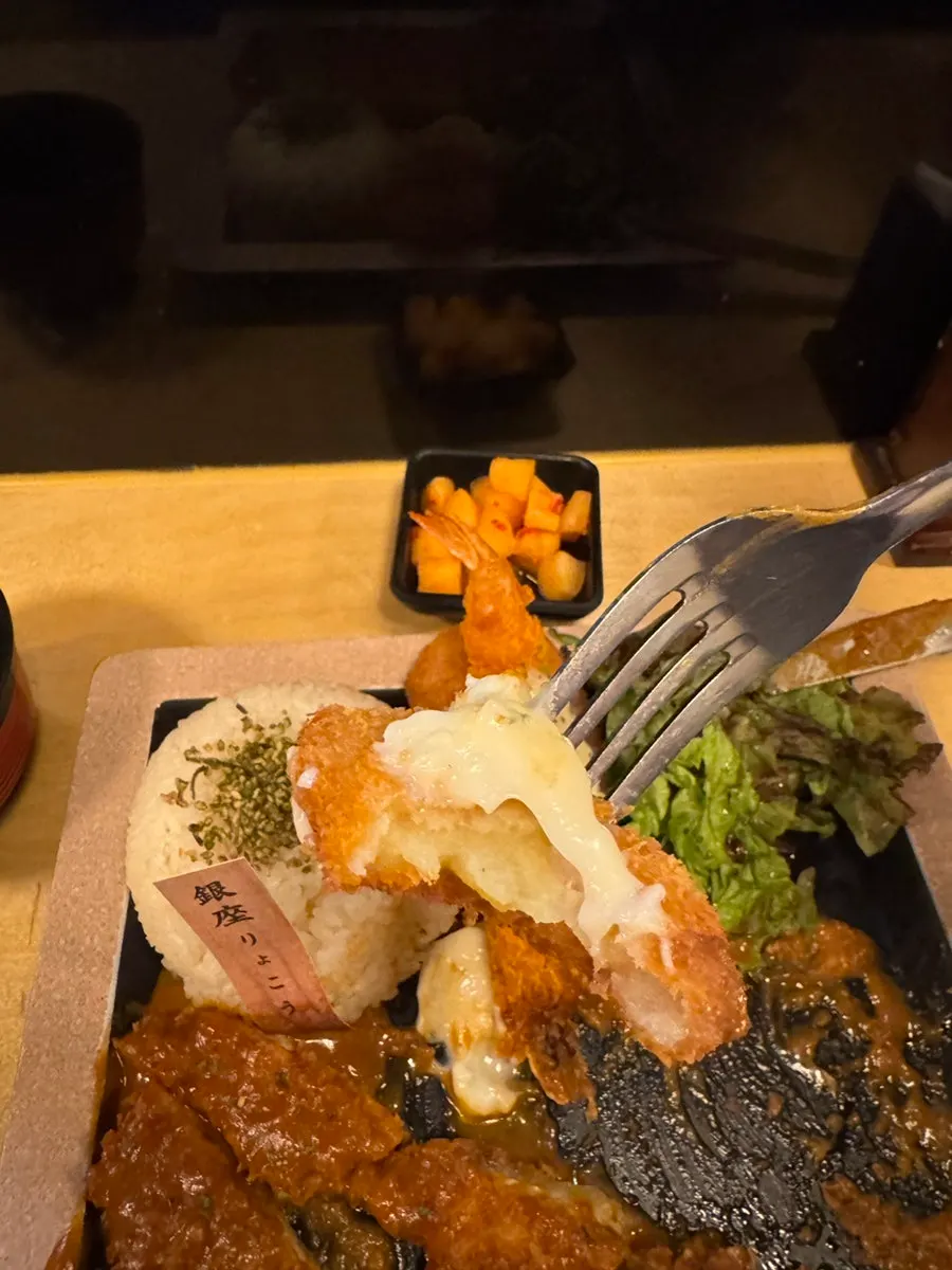 Cross-section of a piece of donkatsu