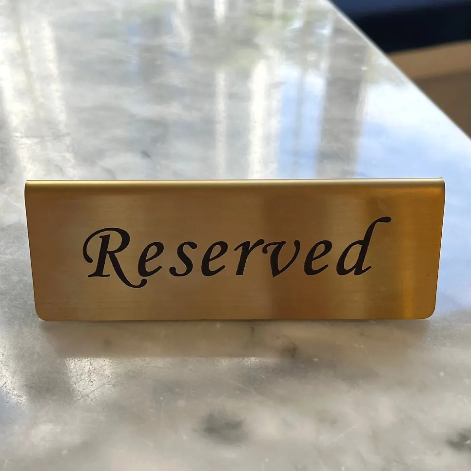 Neatly set table after checking in with our reservation