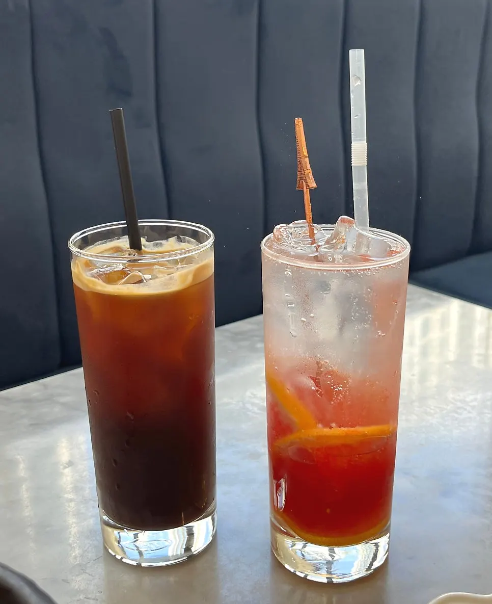 Grapefruit ade and iced Americano drinks
