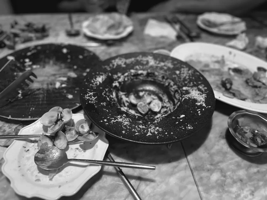 Table after finishing the meal