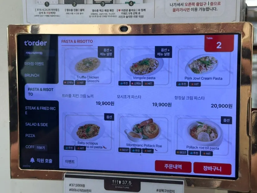 37.5 Signature brunch menu board