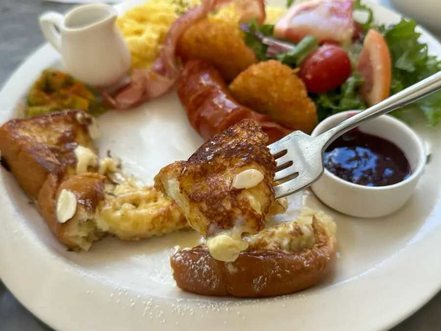 Close-up of a piece of French toast