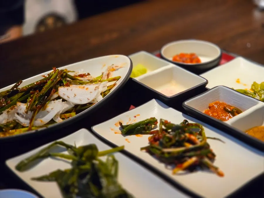 Plate of side dishes made in-house by the owner