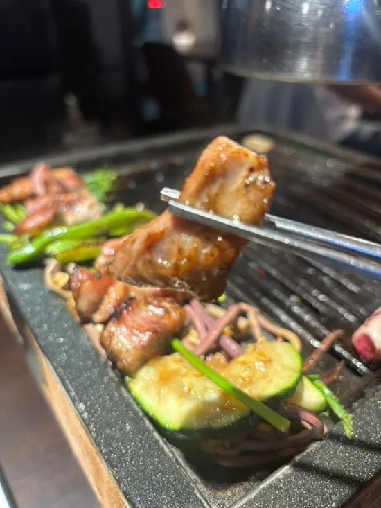 Gabrisal grilling on the tabletop grill
