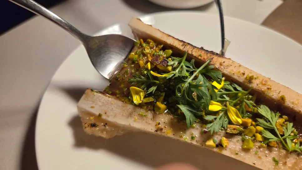 Close-up of the bone marrow dish