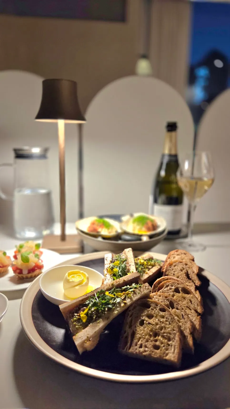Vertical shot of a dish made with seasonal ingredients and charcoal cooking