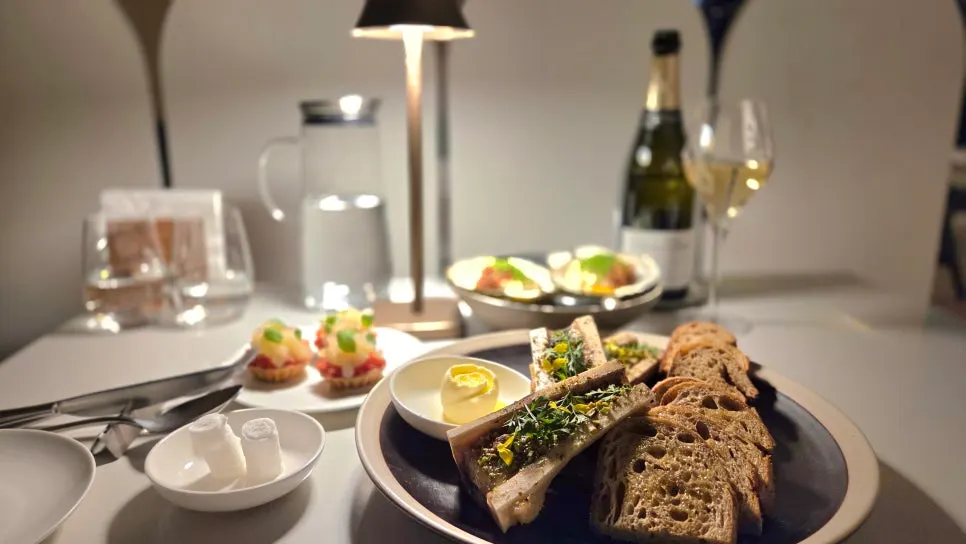 A table where two people enjoyed conversation over dinner