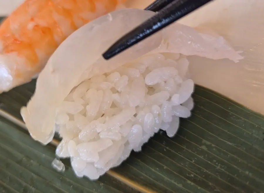 Plate of omakase sushi made with premium aged sashimi