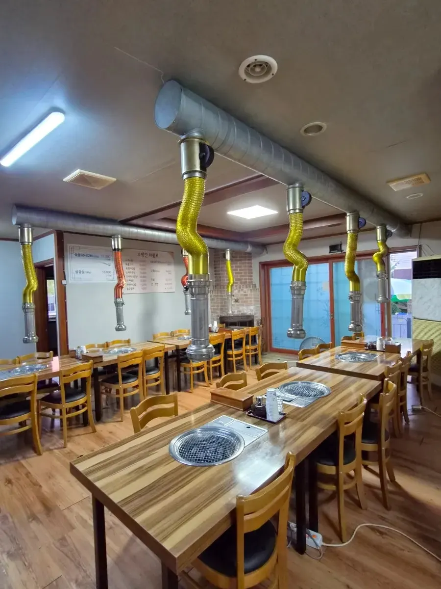 Indoor seating and tables at Soyangan
