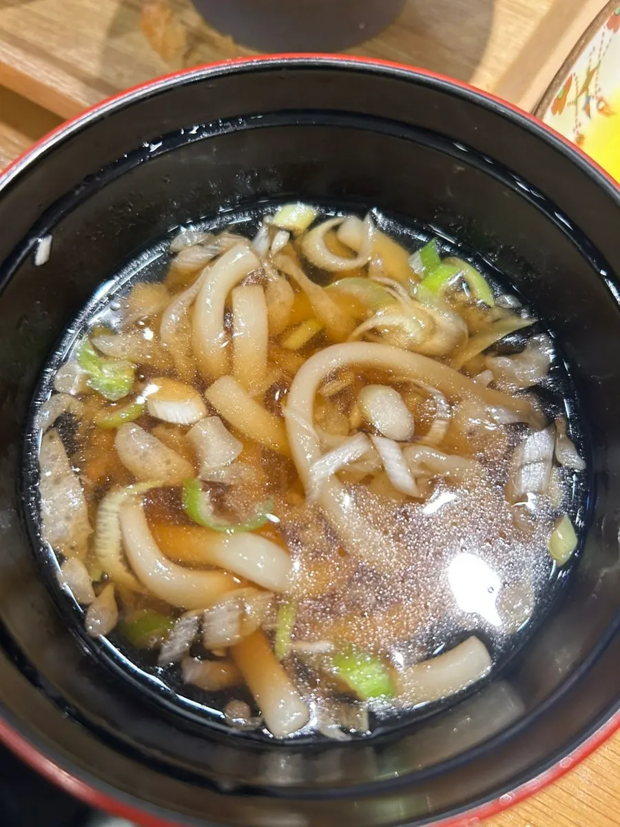 Mini udon served alongside the katsu curry
