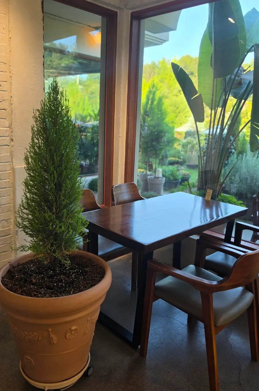 A table set for coffee and bread