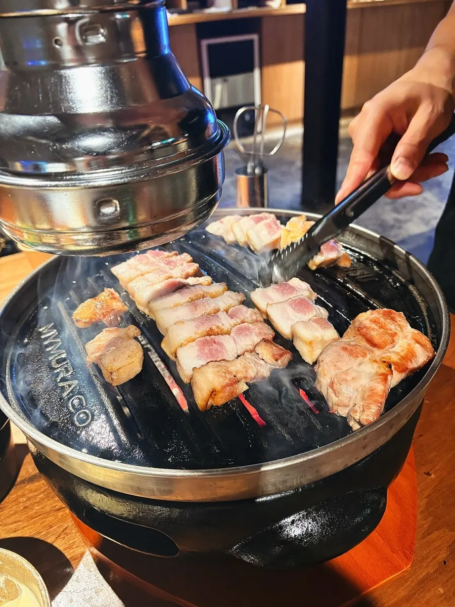 Aged pork neck with visible meat grain