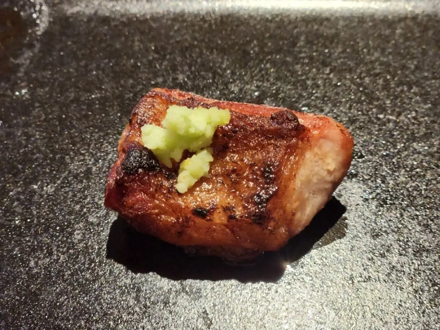 Gabrisal eaten with fresh wasabi