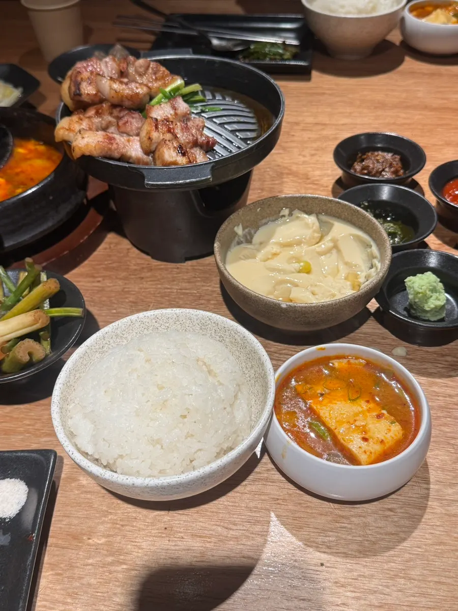 A bowl of Godansu's soft tofu doenjang stew