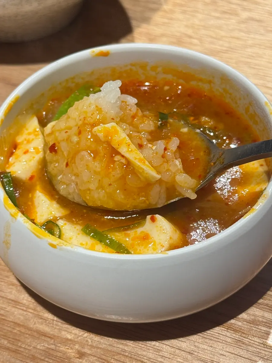 Baekjinju rice served with the doenjang stew