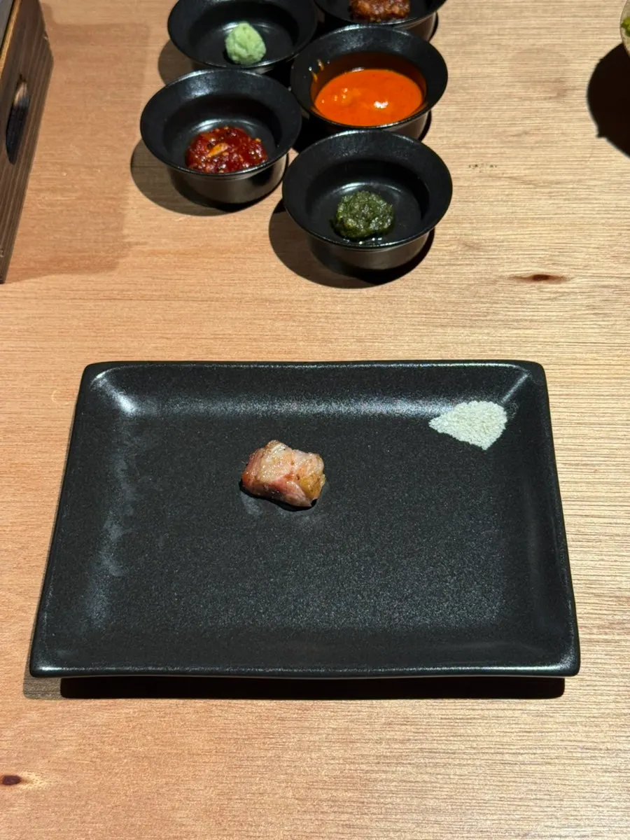 Garlic grilled alongside the meat