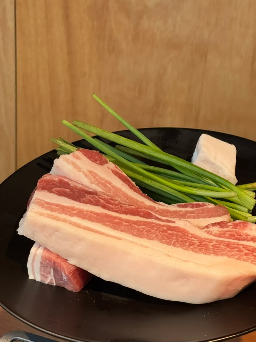 삼겹살과 함께 나온 쪽파