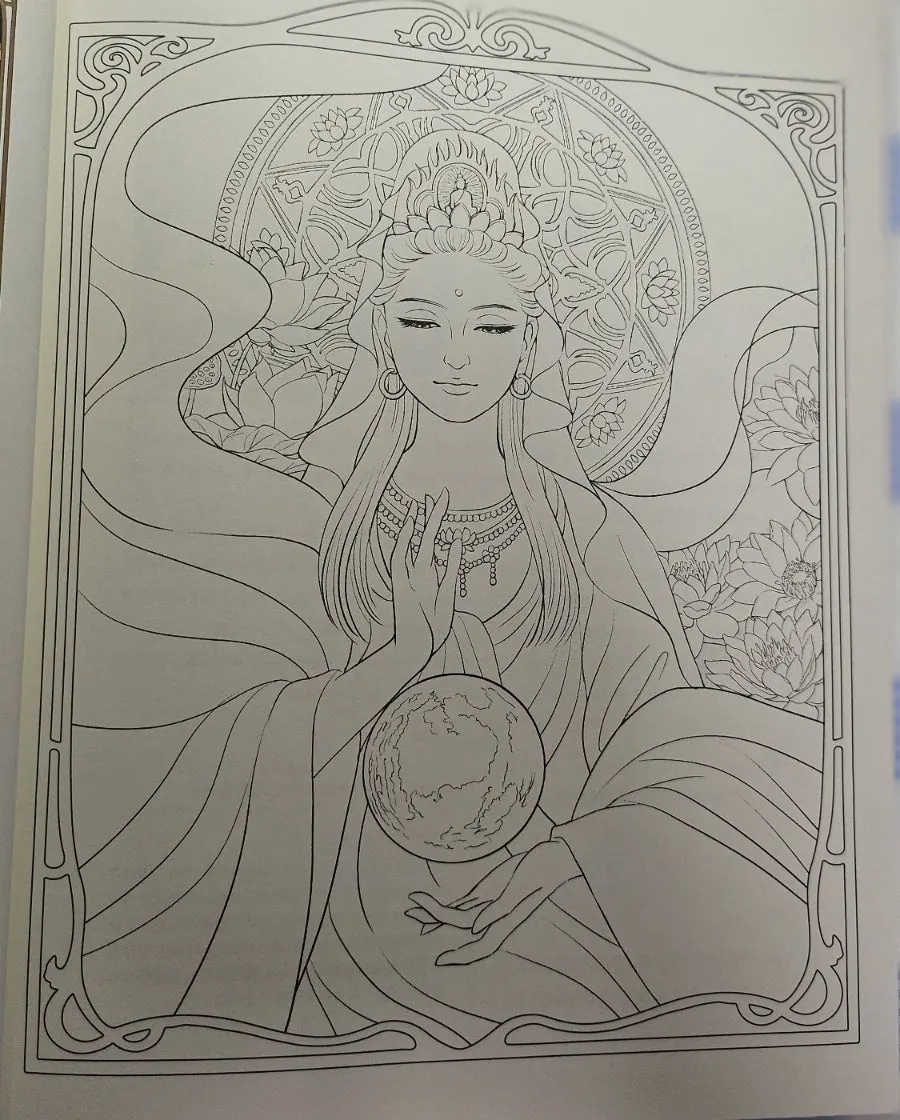 Goddess coloring book featuring mythology stories