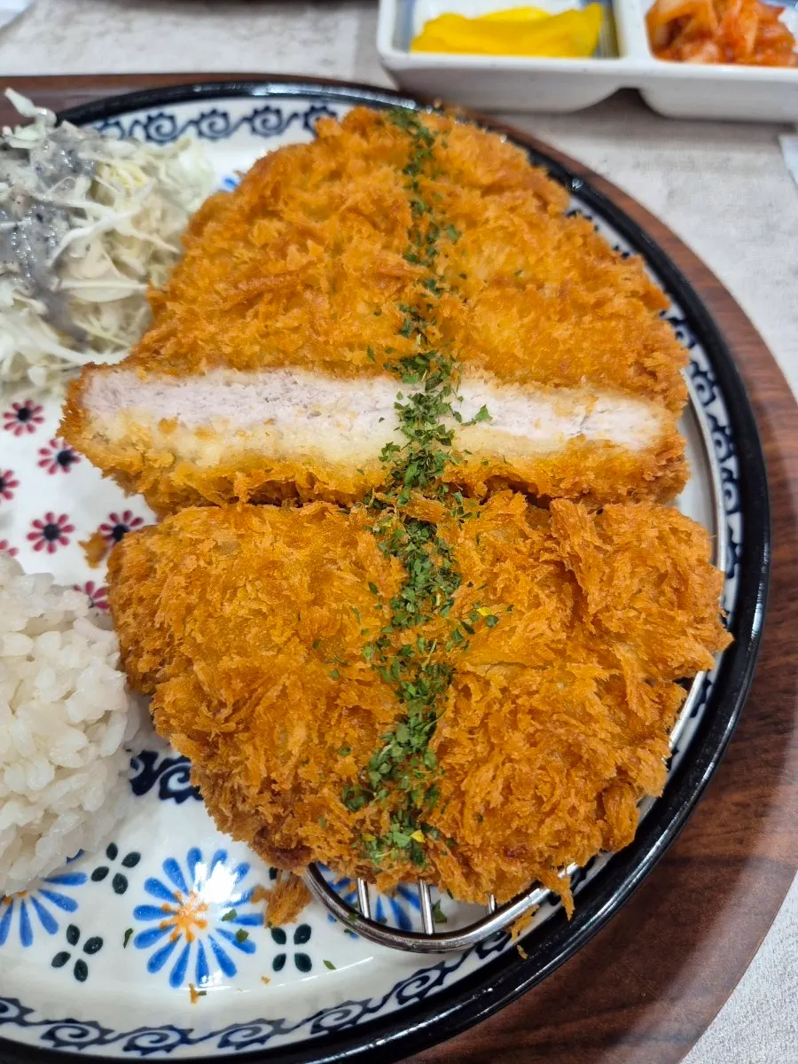 Crisply fried pork loin tonkatsu