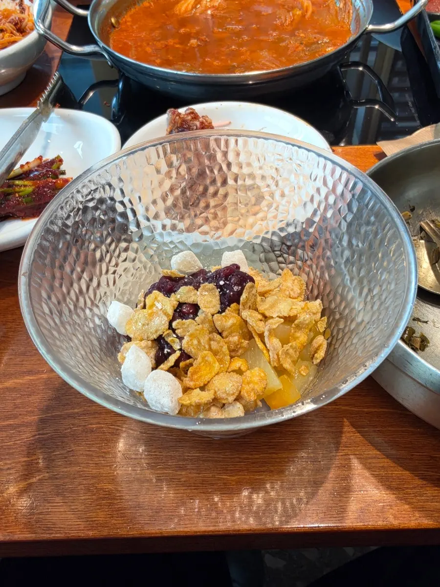 Old-school style patbingsu served as dessert