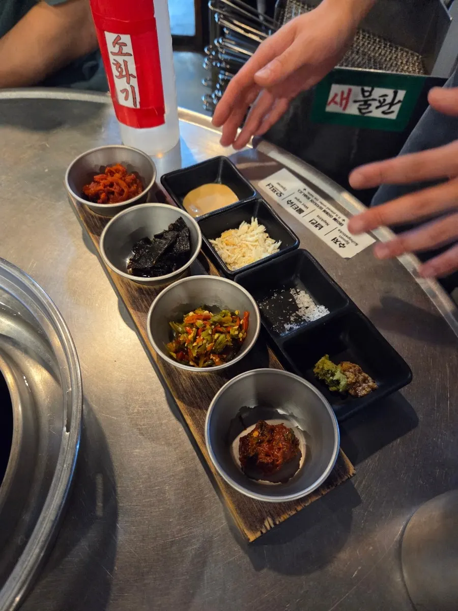 Table spread of side dishes